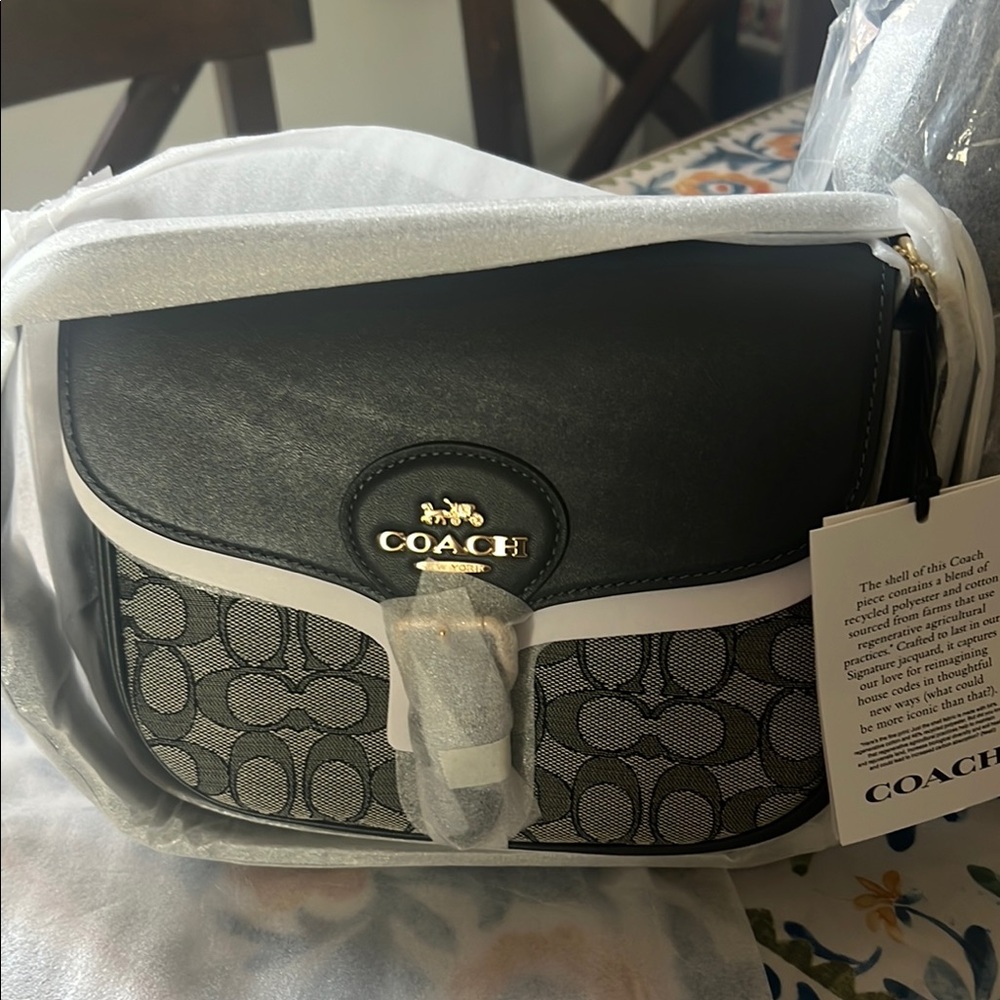 Coach Blue navy midnight women Bag signature logo